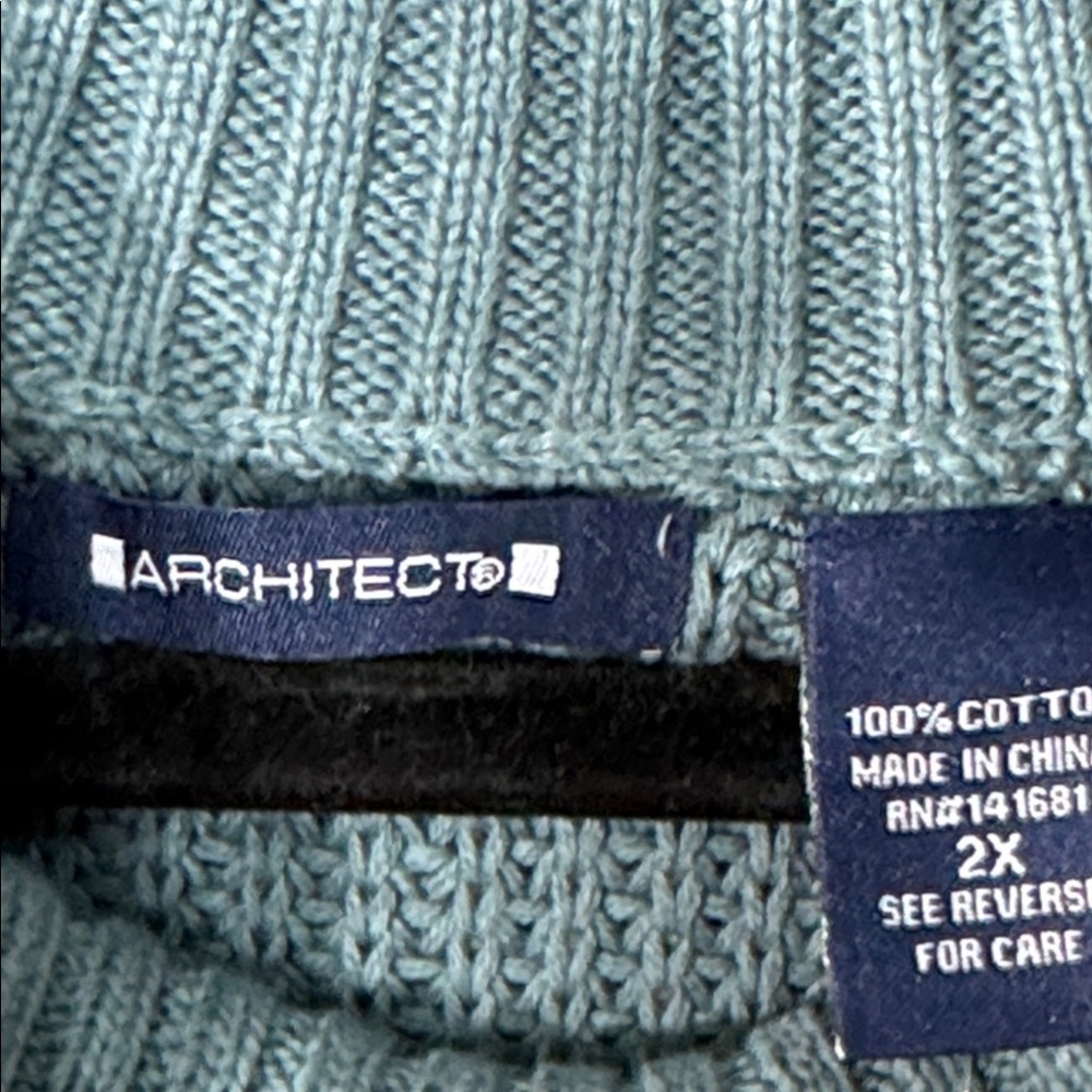 Architect Sweater Blue Cowl Neck Tunic Length in Size 1X & 2X NWT - Picture 12 of 14